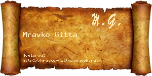 Mravko Gitta névjegykártya
